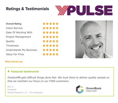 Testimonial for market research panel services from YPULSE