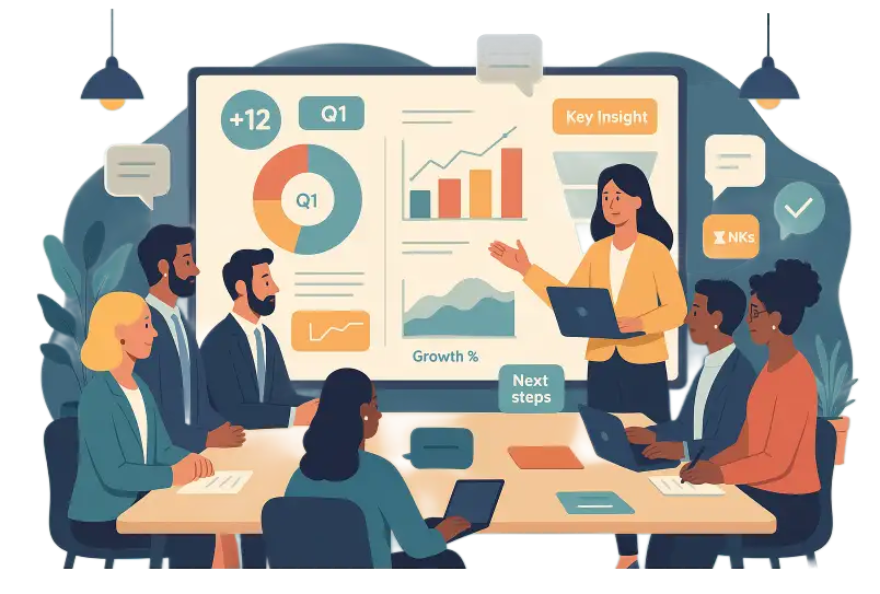 corporate insights team presenting to stakeholders