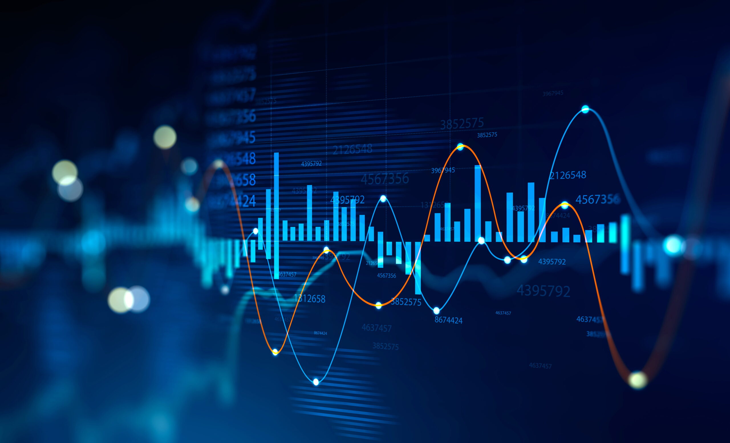 Graphical data showcasing different types of investment data.